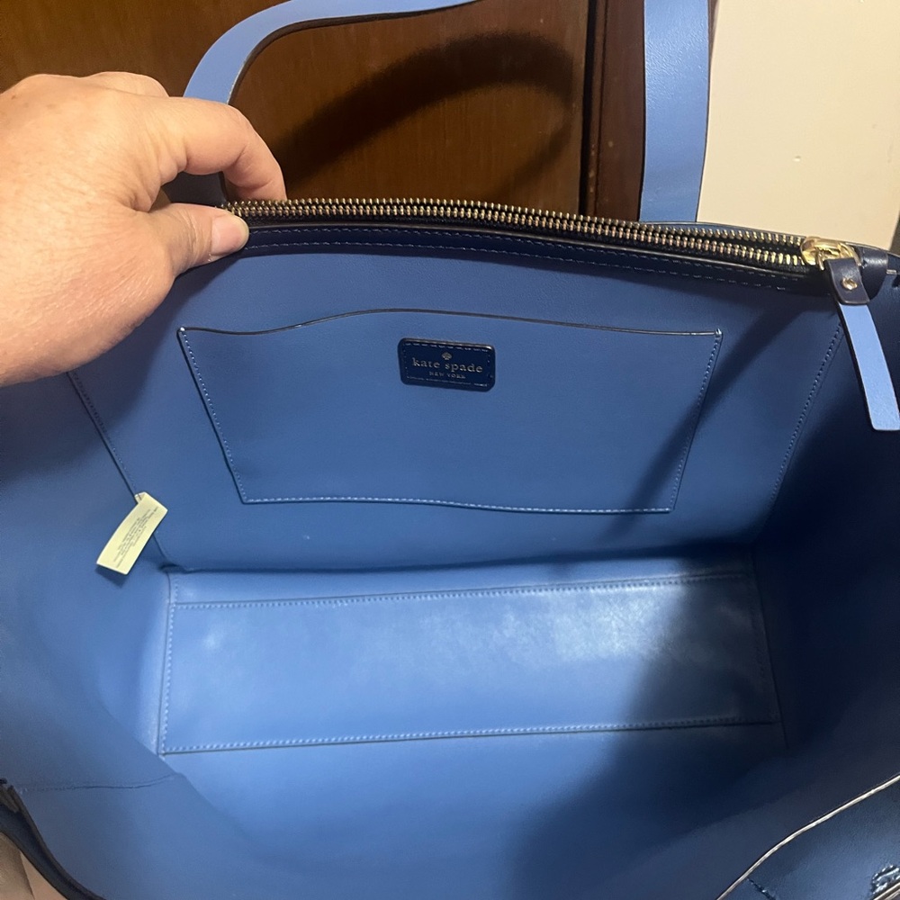 Kate Spade Blue Structured Tote with Sleek Design - Picture 9 of 13